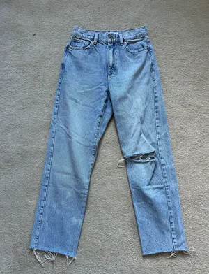 Garage Straight Leg Jeans Denim Distressed thumbnail 1