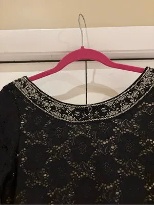 Denim & Supply Ralph Lauren Black Lace Long-Sleeve Mini Dress thumbnail 2