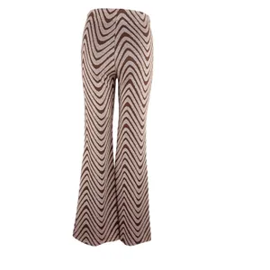 UO Urban Outfitters Bryn Pull-On Flare Leg Pant Brown Wave Boho Hippie Groovy thumbnail 5