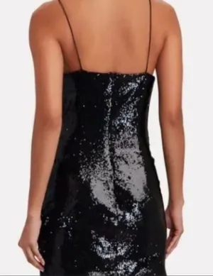 Ronny Kobo Lindsay Black Sequin Bow Mini Dress thumbnail 3
