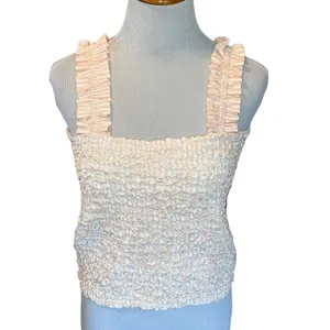 Petersyn x Revolve Smocked Tami Tank Top Striped‎ Melon Orange Size Large New thumbnail 3