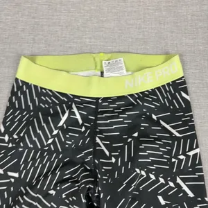 Nike‎ Pro Leggings Womens M Black Geometric Capri Compression Yoga Gym Pants thumbnail 4
