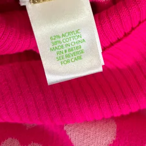 LILLY PULITZER Liggy Sweater Passion Fruit Pink Valentine‎ Heart Jacquard Small thumbnail 13