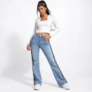 Vintage Y2K Paris Blues Side Stripe Flare Jeans Light Wash Junior’s 7 Women’s 28 thumbnail 7