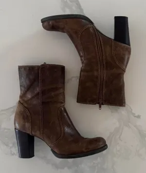 gianni bini brown genuine leather ankle boots thumbnail 1