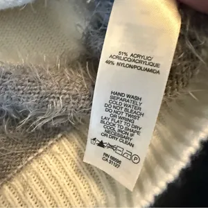 DKNY Gray and Cream Striped Women's Sweater‎ thumbnail 4