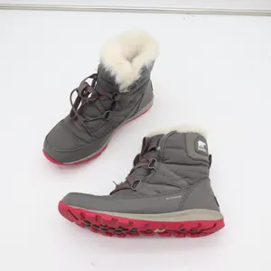 Sorel Whitney Short Lace Grey Pink Waterproof Winter Snow Boots Womens 6.5 thumbnail 4