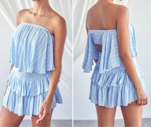 Vestique Blue Striped Romper thumbnail 3