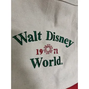 NWT Walt Disney World Christmas Holiday Canvas Tote Bag Red Green thumbnail 4