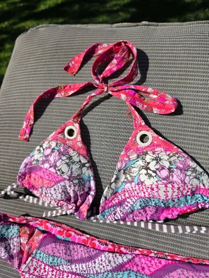 Maaji Pink Reversible Tie Strap Bikini M thumbnail 3