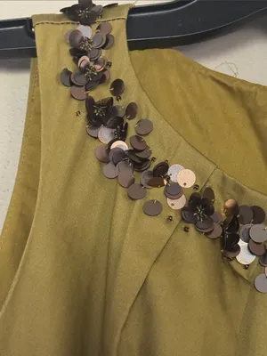BODEN Embellished Sleeveless Sheath Dress 2P 16” p2p Olive $199 Retail EUC thumbnail 8