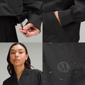 Lululemon Lightweight Bomber Jacket Cinch Hem Black Size XL NWT thumbnail 4