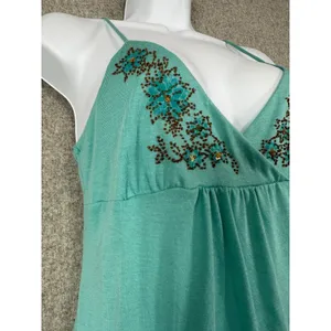 Y2K Cami Babydoll Top Women Large Beaded‎ Fairy Indie Coquette Bella NOS Vintage thumbnail 4