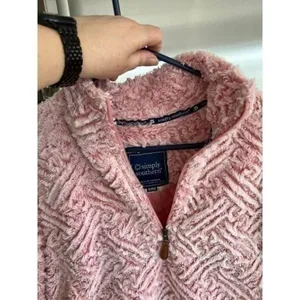 Simply Southern Sherpa Anorak Jacket Womens Small Pink Plush 1/4 Zip Pullover XL thumbnail 4