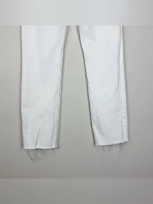 Good American Good Straight High Rise Raw Hem White Jeans Size 4/27‎ thumbnail 15
