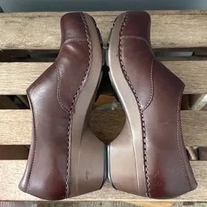 Dansko Stacie Brown Leather Slip-On Clogs Size 6.5-7 EU 37‎ Booties Fall A25 thumbnail 7