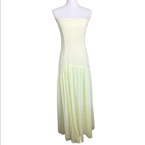 Peppermayo yellow Eden strapless maxi dress drop waist new with tag size 8 thumbnail 2