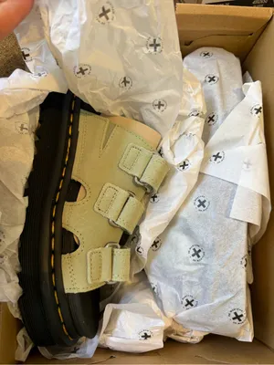 Dr. Martens Raine Sage Green Suede Platform Slide Sandals Size 8 NIB thumbnail 6