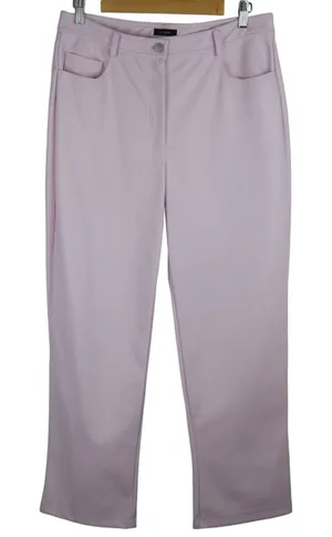 Halogen Faux Leather Pants Women Size 10 Pink Straight Leg Nordstrom High Rise thumbnail 1