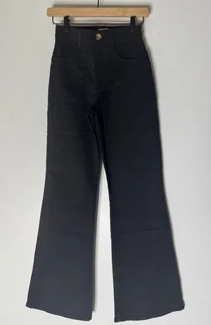 Marine Layer Bridget Twill Flare Pants Black Size‎ 2 Style 16304 thumbnail 1