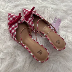 Wild Fable Red Gingham Bow Kitten Heels Size 9.5 thumbnail 4