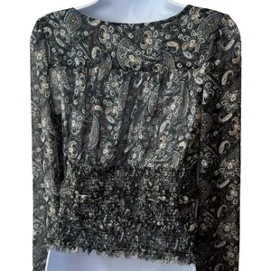 Free People Lolita Peasant Blouse Dark Floral Combo Milk Maid Dark Romantic S thumbnail 7