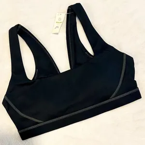 NWT Offline by Aerie Black with Gray Stitching Goals Padded Sports Bra - Size: M thumbnail 1