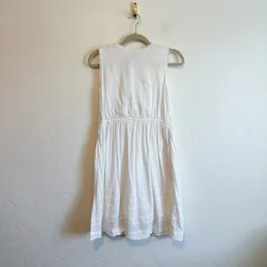Reformation | Lonnie Embroidered Lace Cotton Blend Midi Dress in White | Size 0 thumbnail 7