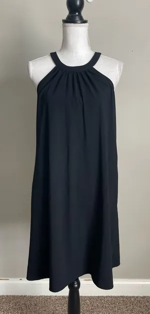 CALVIN KLEIN Black Halter Swing Dress Sz 6 thumbnail 1