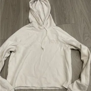 PINK Victoria's Secret Off-White Hoodie Sweater thumbnail 1