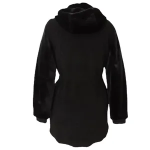 NWOT Eden Society Sherpa Faux Fur Lined Black Hooded Jacket Women’s Size L‎ thumbnail 4