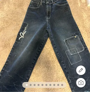 Rocawear Dark Blue Denim Jeans with White Contrast Stitching sz 12 Boys thumbnail 1