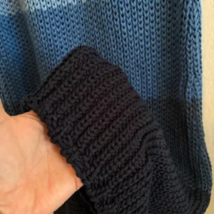 NWOT ZARA Striped Blue Ombre Crochet Chunky Knit Midi Dress Womens Small thumbnail 8