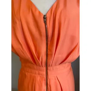 Bar III Peach Orange Sleeveless Zip Front mini Dress L y2k resort dainty resort cute thumbnail 2
