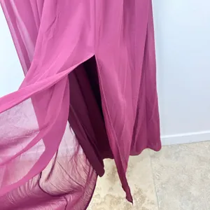 Lulus Lost in the Moment Burgundy Purple Chiffon Maxi Dress Formal 1XL NWT thumbnail 8