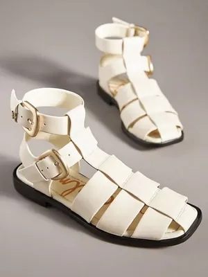 SAM EDELMAN Dawn Fisherman Flat Sandals Cream 6.5 thumbnail 1