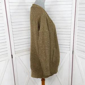Free‎ People Alpaca Wool Blend Slouchy Grandpa Cardigan Sweater Khaki Brown XS thumbnail 3