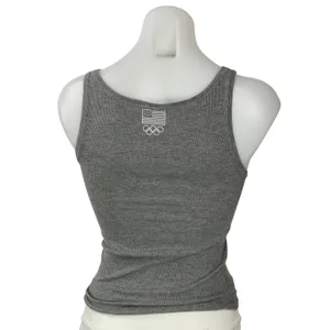 SKIMS Team USA Women's Gray Sleeveless Graphic Print Ribbed Knit Tank Top Size M thumbnail 3