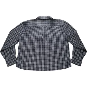 Aerie Pajama Set Women XS Blue Plaid Long Sleeve Button Up Wide Leg Set thumbnail 5