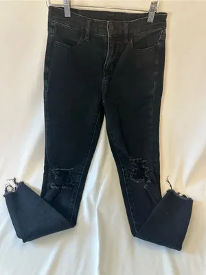 American Eagle Outfitters Black Distressed Jeggings thumbnail 1