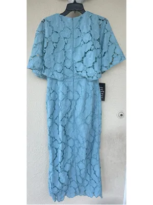 Tuckernuck Cameo Blue Eyelet Cape Leah Dress 8 Tea Garden Party Wedding Bridal thumbnail 9