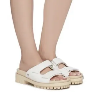 NEW Sam Edelman Eliana White Leather Lug Sole Slide Sandals Size 11 thumbnail 1