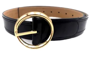 Michael Kors Black Belt Leather Gold thumbnail 1