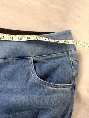 NWOT Halara Size 2X Pull On Wide Leg Jeans Blue Stretch Denim High Rise Regular thumbnail 6