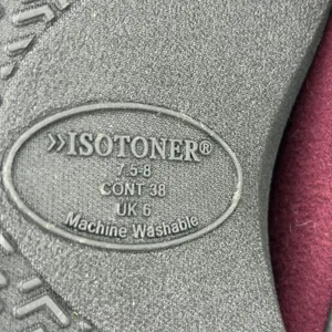 NEW Isotoner Womens 7.5-8 Holiday Slippers‎ Burgundy Hard Sole Cushioned Sherpa thumbnail 7