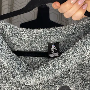 National Football League Carolina Panthers Charcoal Trifecta Fleece Pullover Sweatshirt Women's Size L thumbnail 2
