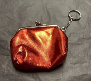 Metallic Red Coin Purse Keychain thumbnail 1