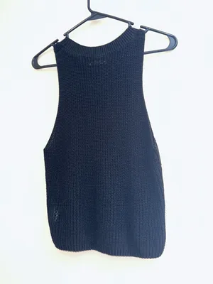 Reformation Black Crewneck Knit Top size small thumbnail 2