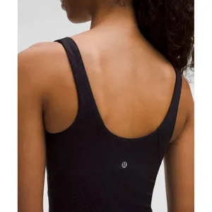 Lululemon Align Tank Top Black Tonal Logo Script Print Size 6‎ thumbnail 2