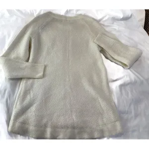 Abercrombie & Fitch Crewneck Knit Sweater | Zip Shoulder Cream NWT thumbnail 6